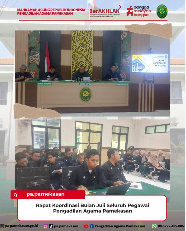 Rapat Koordinasi Bulan Juli Seluruh Pegawai Pengadilan Agama Pamekasan